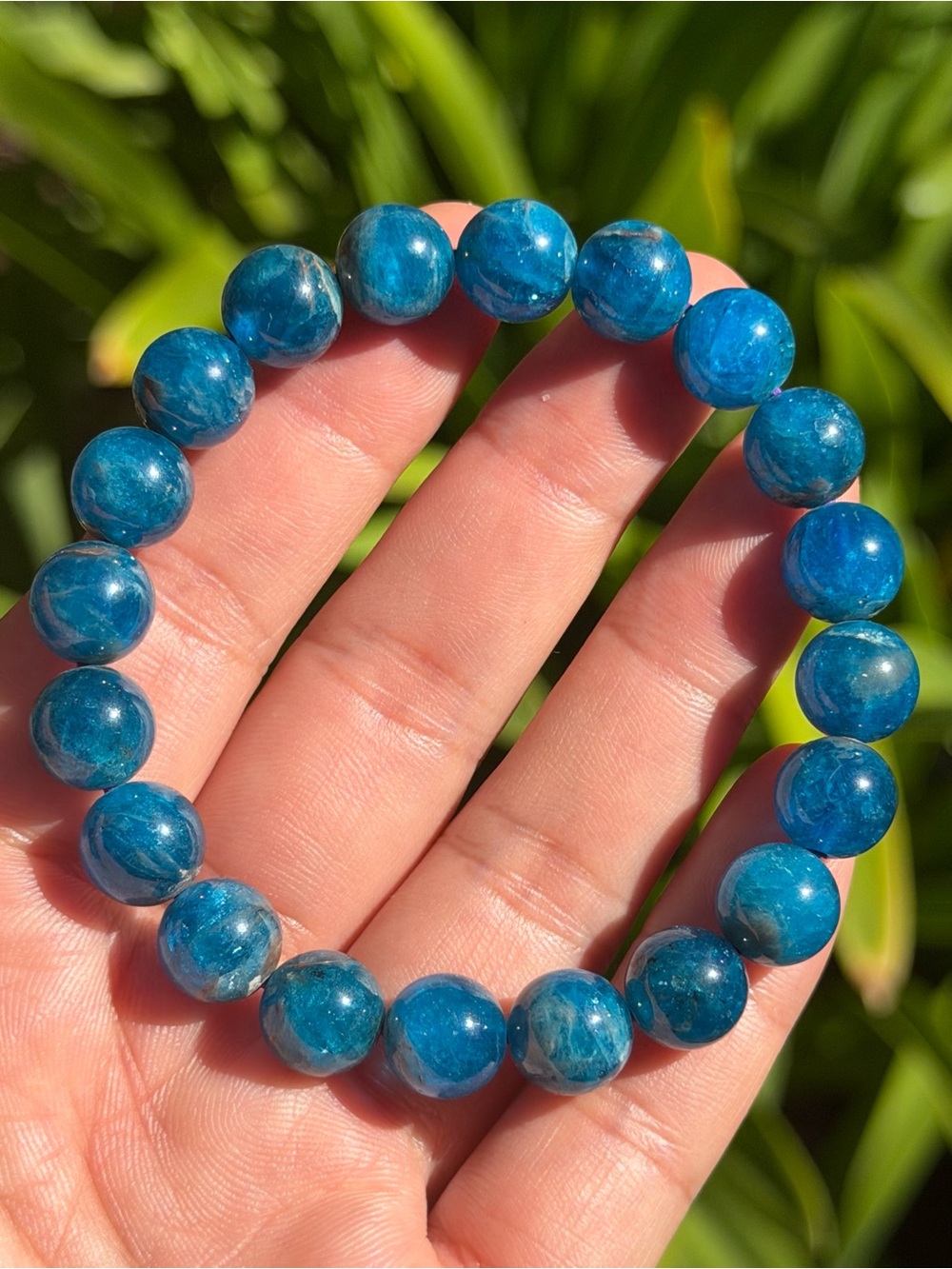 10mm Stretchable Blue Apatite Bracelet 2469